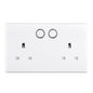 British General Slim Nexus Double Switched 13A Power Socket + Smart Home Control - White