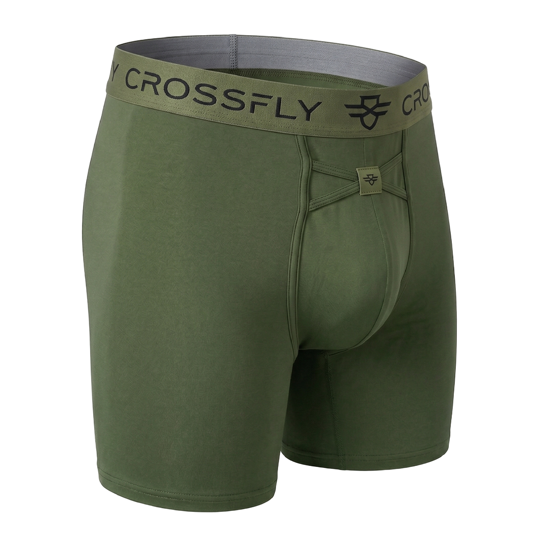 Caleçons boxeurs 7" Lux pour homme – Olive/Noir