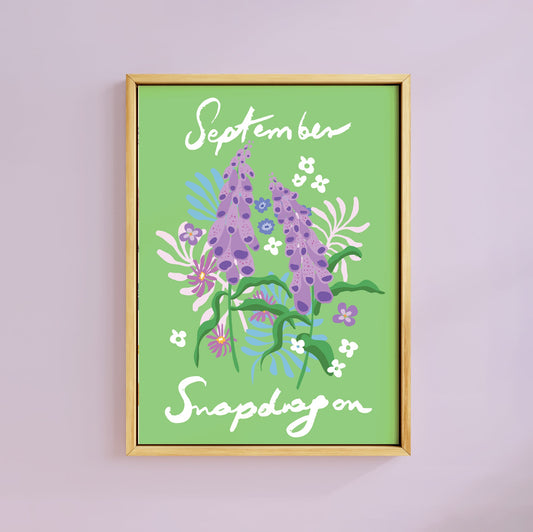 SEPTEMBER SNAPDRAGON BIRTH FLOWER PRINT