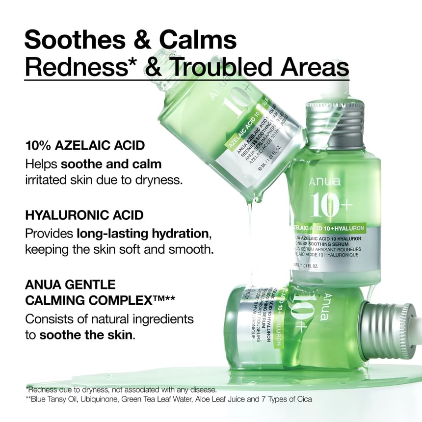 ANUA Azelaic Acid 10 Hyaluron Redness Soothing Serum 30ml