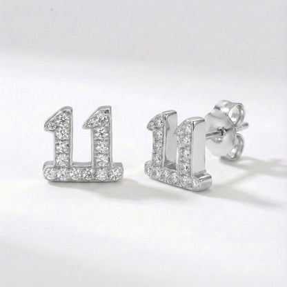 Laila 11:11 Stud Earrings | Silver