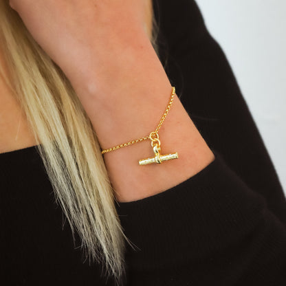 Lola T-Bar Bracelet | 18k Gold Plated