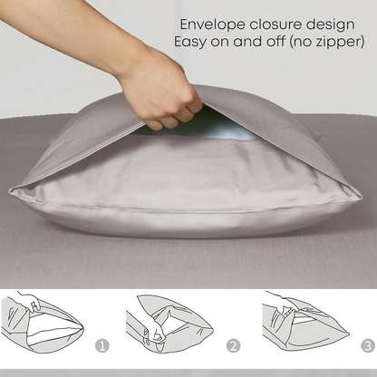 100% Organic Bamboo Silk Pillowcases (2 Pack)