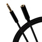 Maplin 3.5mm Aux Stereo 4-Pole Jack Plug to 3.5mm Female Jack Extension Cable - Black, 3m