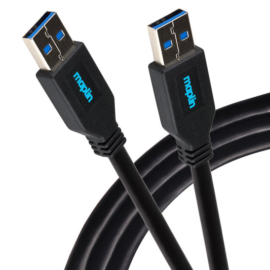 Câble Maplin USB-A 3.0 vers USB-A 3.0 Super Speed 5 Gbit/s - Noir, 3 m