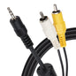 Maplin 2.5mm 3 Pole Jack Plug to Twin 2 Pole RCA Phono Jack Plug Cable - Black, 1.8m