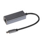 Maplin USB-C to Gigabit RJ45 Ethernet Network LAN Adapter - Black, 0.25m