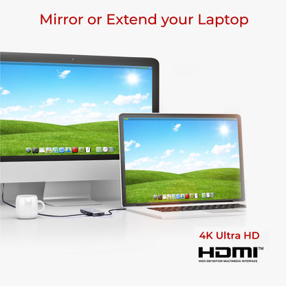 Nikkai USB-C Hub - HDMI 4K, VGA & Audio Multiport