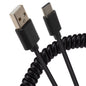 Câble spiralé Maplin USB-A vers Micro USB-B - Noir, s'étend jusqu'à 1m