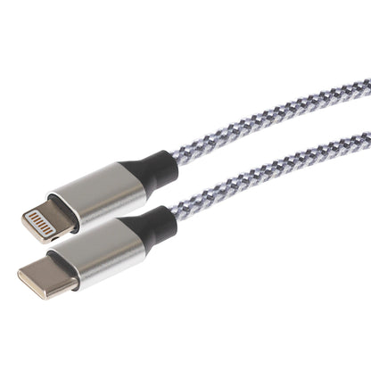 Câble tressé haute vitesse Maplin Lightning vers USB-C 20W - Argent, 1 m