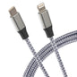 Câble tressé haute vitesse Maplin Lightning vers USB-C 20W - Argent, 1 m