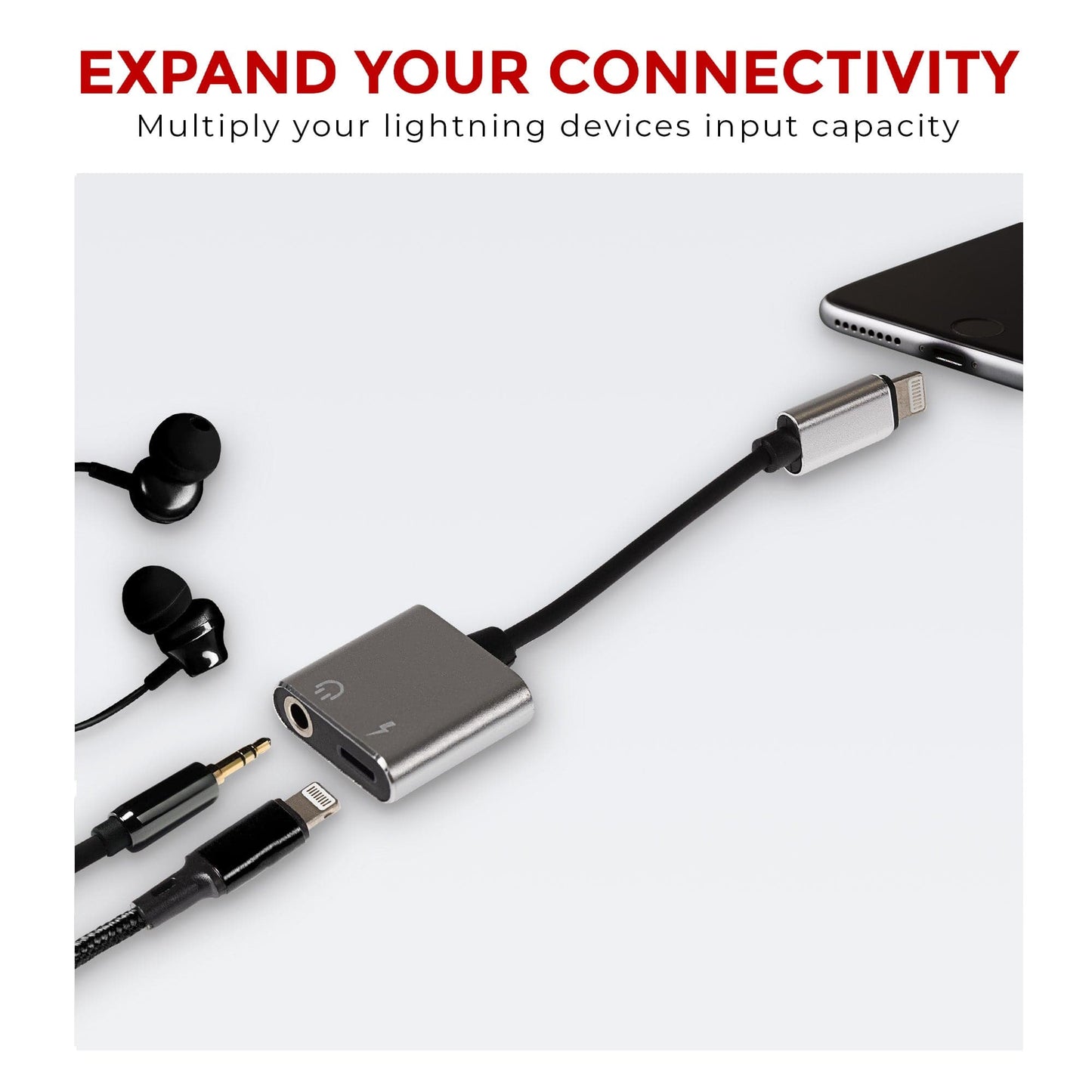 Lightning to 3.5mm Headphone Adapter with Charging Port