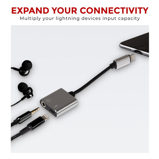 Lightning to 3.5mm Headphone Adapter with Charging Port