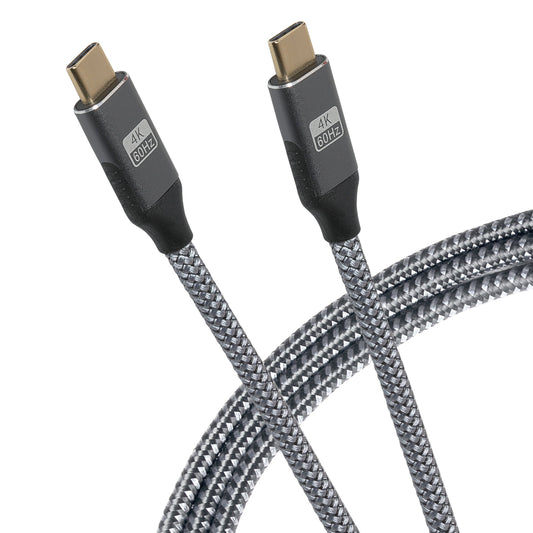 Câble tressé Maplin Pro USB-C vers USB-C Gen2 100W 20Gbps Power Delivery Super Speed Data Transfer & Charging - Argent, 3m