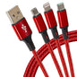 Maplin USB-A to 3-in-1 Multi-Charging USB-C / Lightning / Micro USB Braided Cable - 1.2m