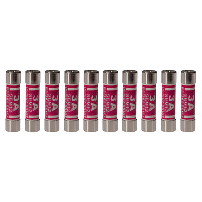 Maplin 3 Amp Plug Fuse BS1362 25.4 x 6.4mm - Pack of 10