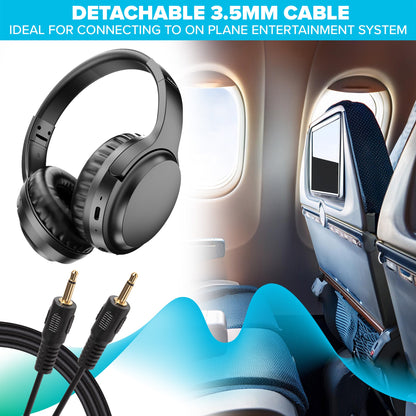 Maplin Bluetooth Noise Cancelling Over-Ear Headphones – Black