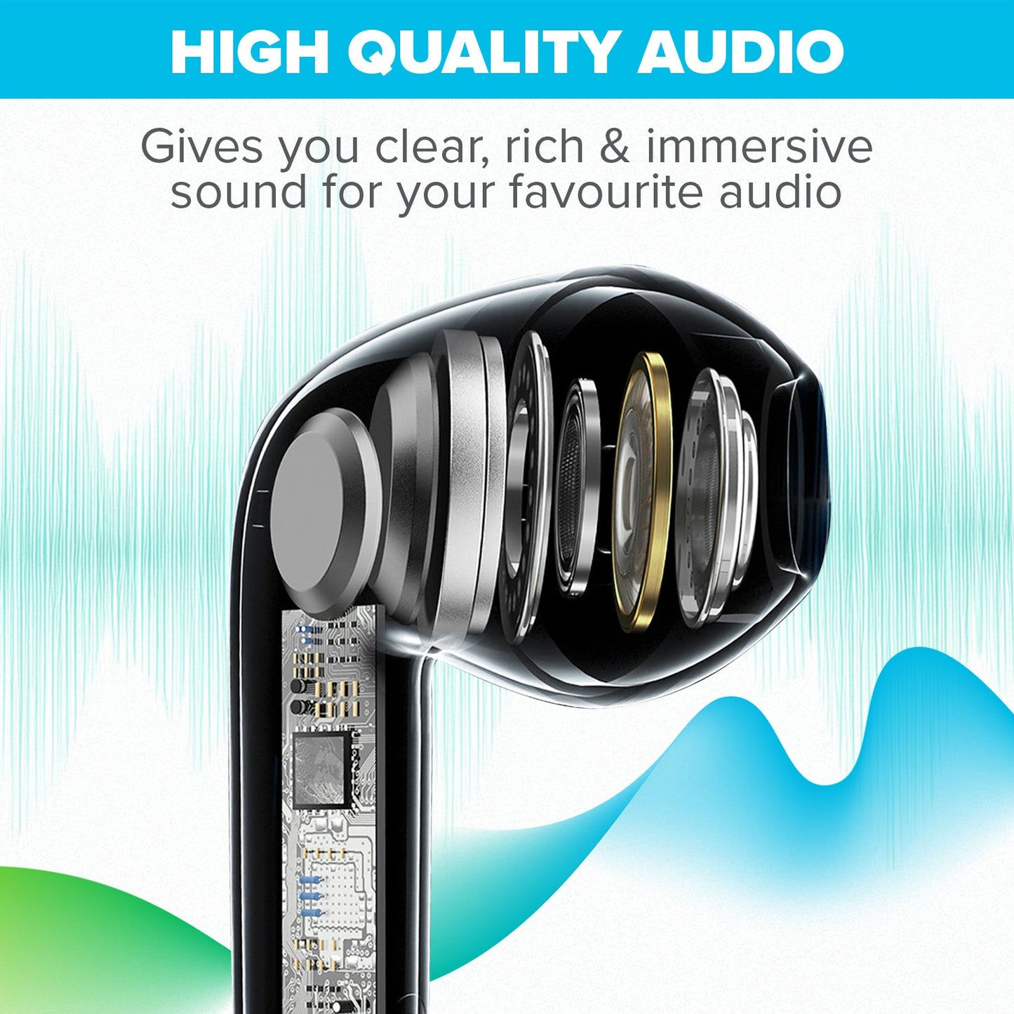 Écouteurs filaires hybrides Maplin Lightning avec appels mains libres et bouton de volume - Blanc