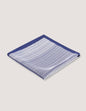 Pochette de costume en soie à pois blancs et bleus