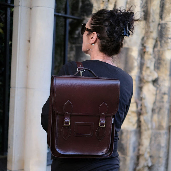 Sac à dos de ville en cuir fait main - Rouge Marsala Exécutif