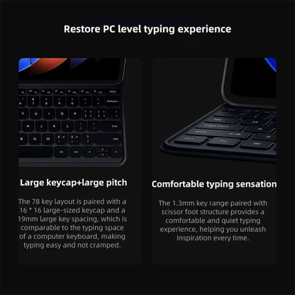 Original For Xiaomi Pad 6S Pro Keyboard Protective Leather Case (Black)