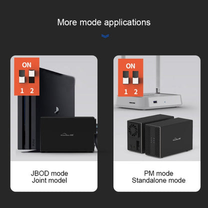 Blueendless Type-C / USB-C Interface 3.5 inch 2 Bay RAID Combination Array HDD External Enclosure (AU Plug)