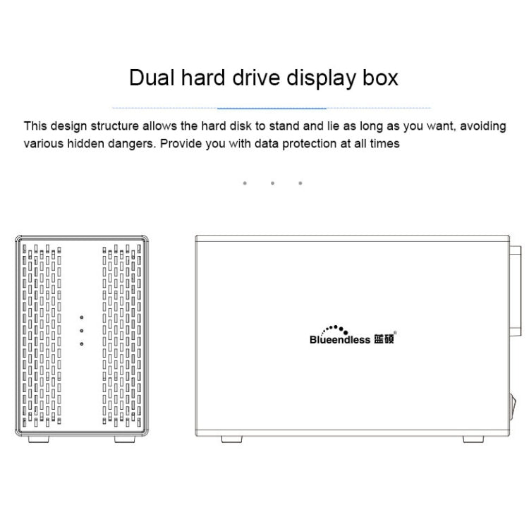 Blueendless Type-C / USB-C Interface 3.5 inch 2 Bay RAID Combination Array HDD External Enclosure (AU Plug)