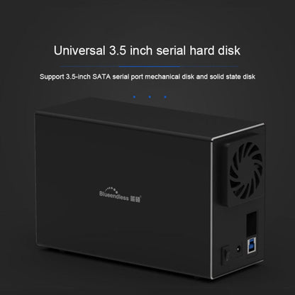 Blueendless Type-C / USB-C Interface 3.5 inch 2 Bay RAID Combination Array HDD External Enclosure (AU Plug)
