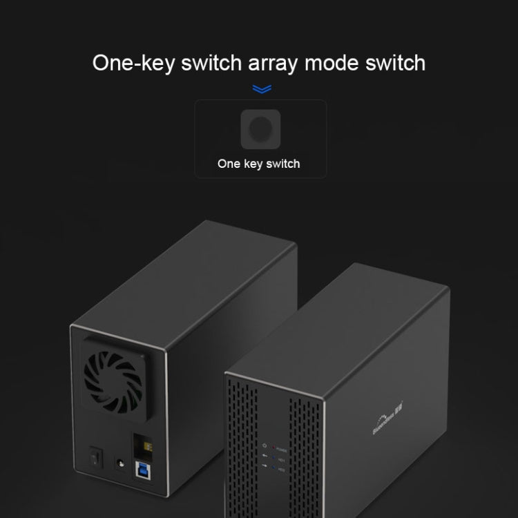 Blueendless Type-C / USB-C Interface 3.5 inch 2 Bay RAID Combination Array HDD External Enclosure (AU Plug)