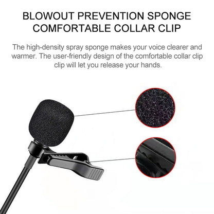 YICHUANG YC-LM10 USB-C / Type-C Intelligent Noise Reduction Condenser Lavalier Microphone, Cable Length: 1.5m