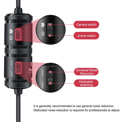 YICHUANG YC-VM20 3.5mm Port Video Recording Omnidirectional Lavalier Microphone, Cable Length: 6m