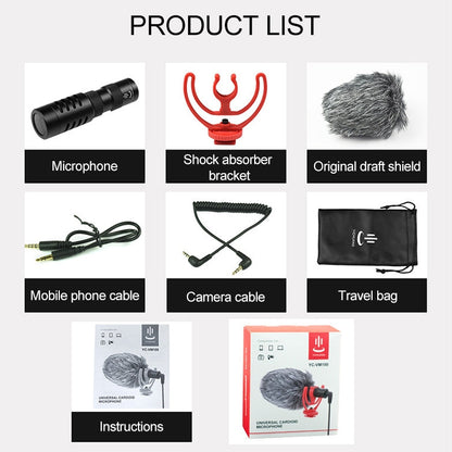 Microphone portable réducteur de bruit à pointage YICHUANG YC-VM100, port 3,5 mm