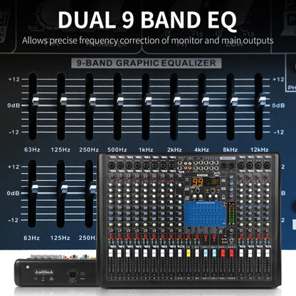 XTUGA B1404FX 14 Channels Bluetooth Audio Mixer Digital DJ Controller Sound Mixing Console (UK Plug)