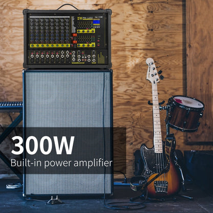 XTUGA PM1202 900W 10 Channel Stage Power Mixer 24Bit Multil-FX Processor Dual 99 DSP Effect DJ Amplifier (UK Plug)