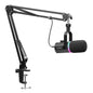 FEELWORLD PM1-AS XLR/USB Dynamic Microphone for Podcasting Recording Gaming Live Streaming with Boom Arm (Black)