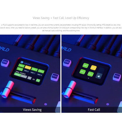 FEELWORLD L1 PLUS Multi-camera Video Mixer Switcher Touch Screen PTZ Control USB3.0 Fast Streaming Switcher (UK Plug)