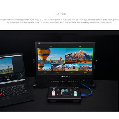 FEELWORLD L1 PLUS Multi-camera Video Mixer Switcher Touch Screen PTZ Control USB3.0 Fast Streaming Switcher (US Plug)