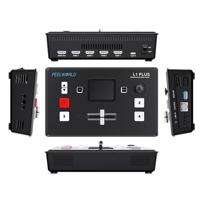 FEELWORLD L1 PLUS Multi-camera Video Mixer Switcher Touch Screen PTZ Control USB3.0 Fast Streaming Switcher (US Plug)
