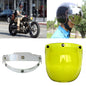 Visière Bulle pour Casque de Moto Soman, Visière de Casque Ouvert, Pare-Brise de Casque avec Cadre Transparent (Jaune)