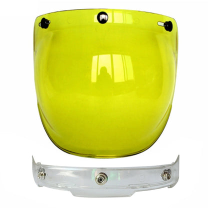 Visière Bulle pour Casque de Moto Soman, Visière de Casque Ouvert, Pare-Brise de Casque avec Cadre Transparent (Jaune)