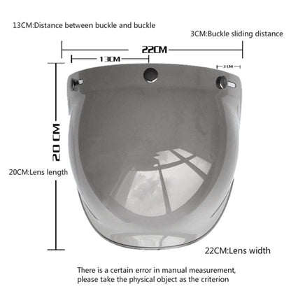 Visière Bulle pour Casque de Moto Soman, Visière de Casque Ouvert, Pare-Brise de Casque avec Cadre Transparent (Jaune)