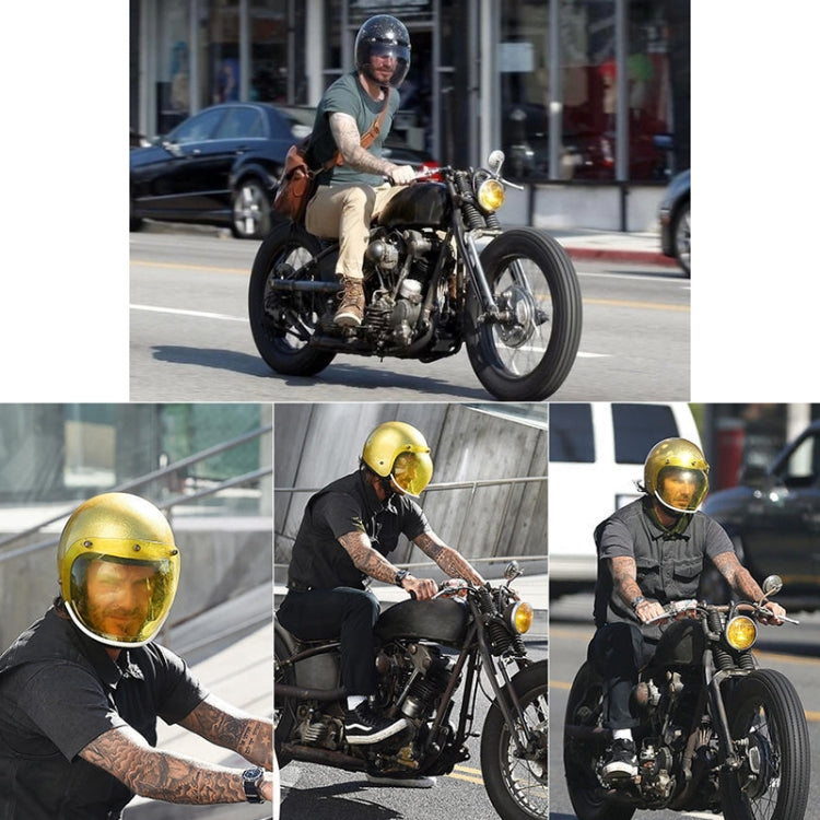 Visière Bulle pour Casque de Moto Soman, Visière de Casque Ouvert, Pare-Brise de Casque avec Cadre Transparent (Jaune)
