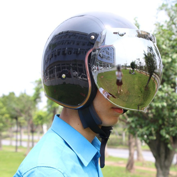 Visière Bulle pour Casque de Moto Soman, Visière de Casque Ouvert, Pare-Brise de Casque avec Cadre Transparent (Jaune)