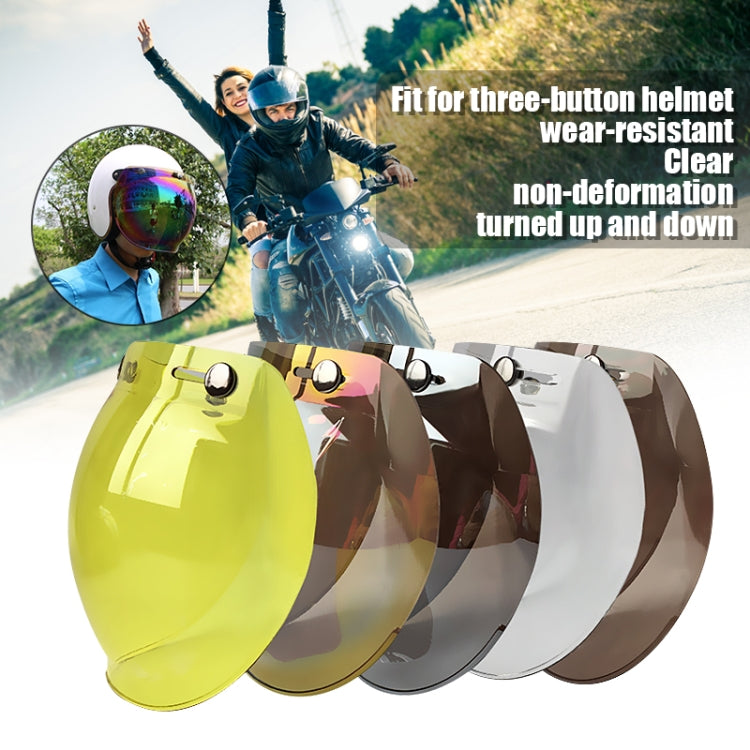 Visière Bulle pour Casque de Moto Soman, Visière de Casque Ouvert, Pare-Brise de Casque avec Cadre Transparent (Jaune)