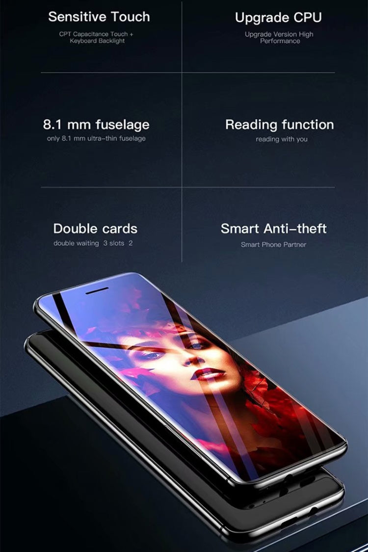 Téléphone portable carte SATREND S10, écran tactile 2,4 pouces, MTK6261D, compatible Bluetooth, FM, GSM, double SIM (noir)