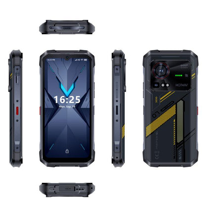 [Entrepôt HK] Téléphone durci HOTWAV Hyper 7, 8 Go+256 Go, 10800 mAh, Android 14 de 6,6 pouces MediaTek Dimensity 7050 5G, Réseau : 5G, OTG, NFC (Jaune Punk)