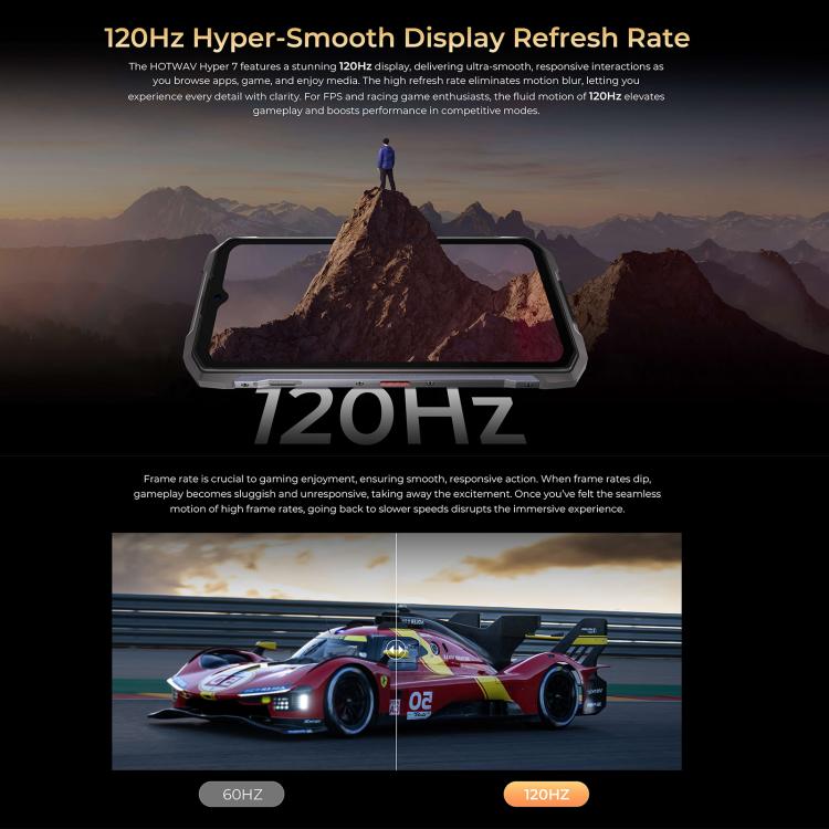 [HK Warehouse] HOTWAV Hyper 7 Rugged Phone, 8GB+256GB, 10800mAh, 6.6 inch Android 14 MediaTek Dimensity 7050 5G, Network: 5G, OTG, NFC (Black)