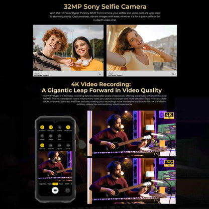 [HK Warehouse] HOTWAV Hyper 7 Rugged Phone, 8GB+256GB, 10800mAh, 6.6 inch Android 14 MediaTek Dimensity 7050 5G, Network: 5G, OTG, NFC (Black)