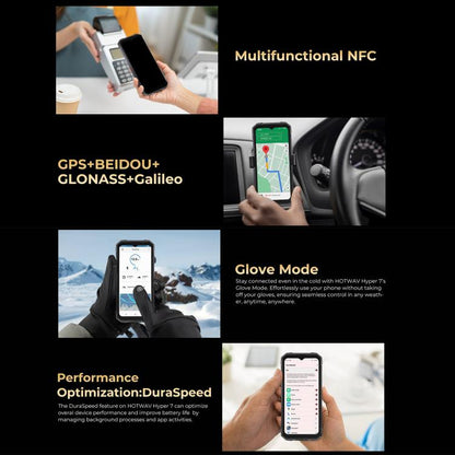 [Entrepôt HK] Téléphone durci HOTWAV Hyper 7, 8 Go+256 Go, 10800 mAh, Android 14 de 6,6 pouces MediaTek Dimensity 7050 5G, Réseau : 5G, OTG, NFC (Jaune Punk)