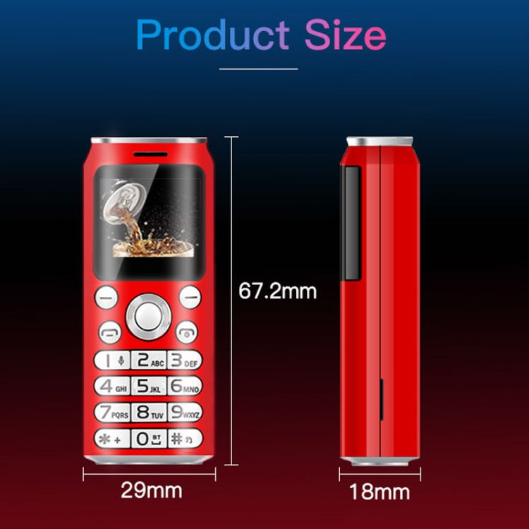 Téléphone portable Satrend K8 Mini, 1,0 pouce, Casque Bluetooth mains libres, Musique MP3, Double SIM, Réseau : 2G (Rouge)